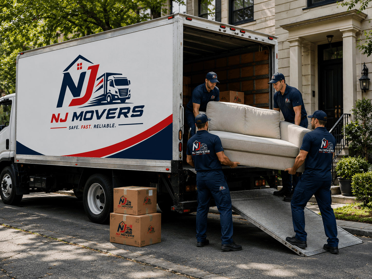 Mover carrying boxes